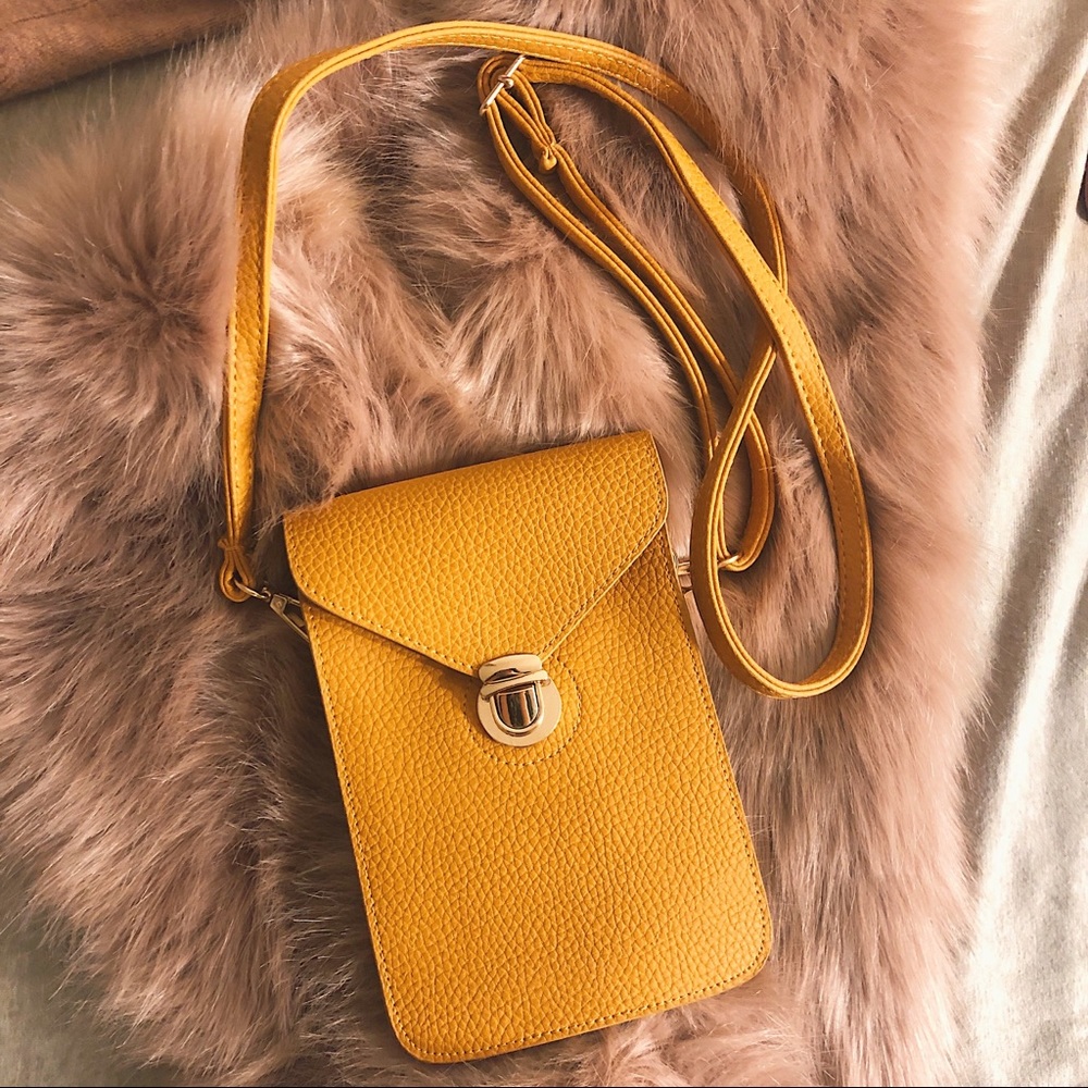 leather tiny cute purse with long strap